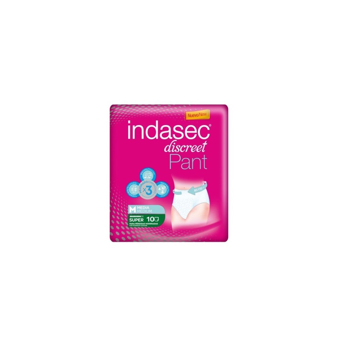 INDASEC PANT SUPER ABSORB DIA T MEDIA 10 UDS