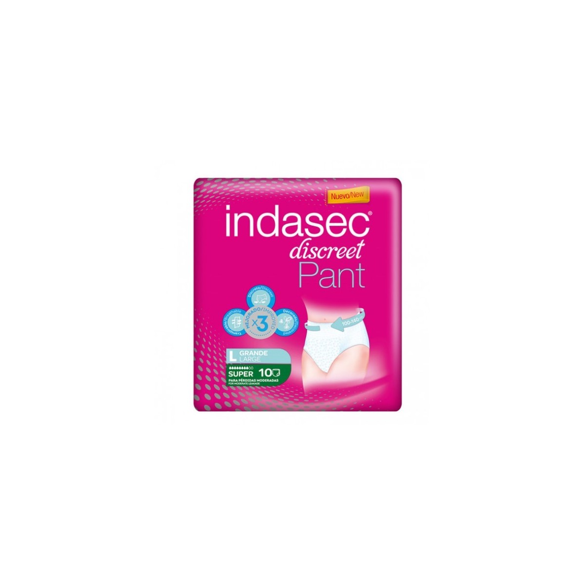 INDASEC PANT SUPER ABSORB DIA T GRANDE 10 UDS