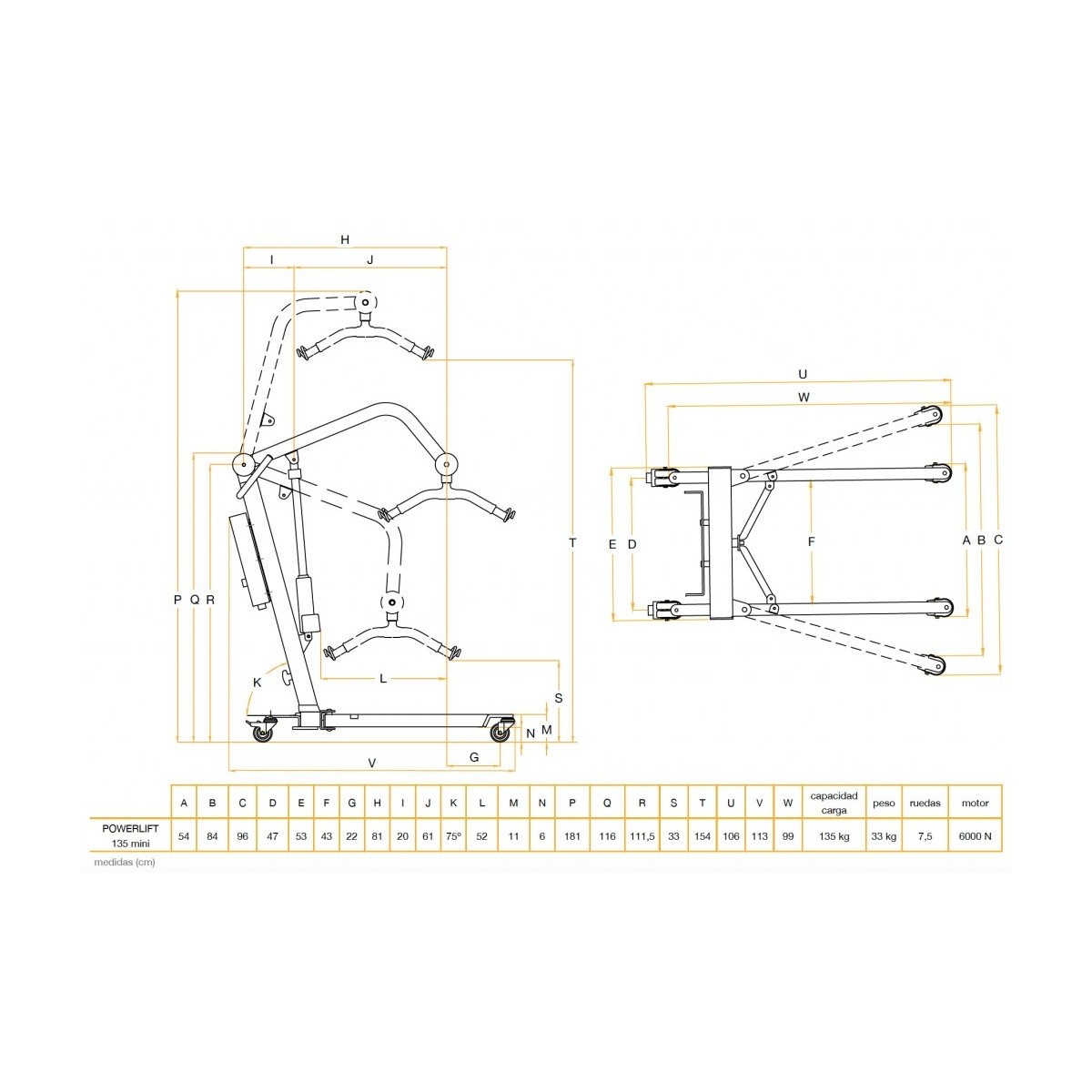GRUA POWERLIFT 135 KG MINI+ARNES TALLA M