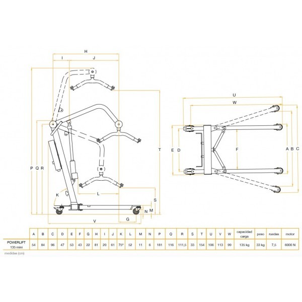 GRUA POWERLIFT 135 KG MINI+ARNES TALLA M