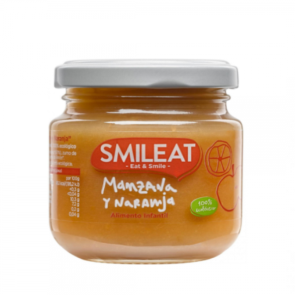MANZANA Y NARANJA 130g ECOLOGICO SMILEAT