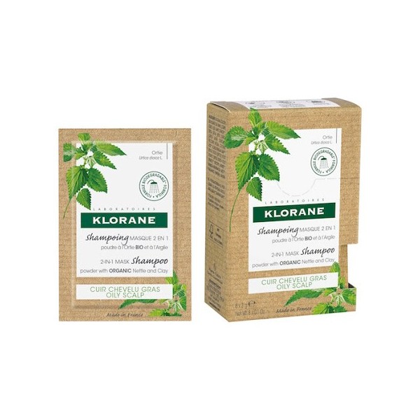 KLORANE CHAMPU MASCARILLA 2 EN 1 POLVO A LA ORTIGA Y A LA...