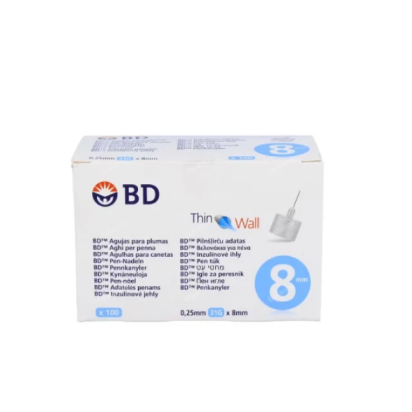 AGUJA PARA PLUMAS ESTERIL 31 G 025 MM X 8 MM 100 UCAJA