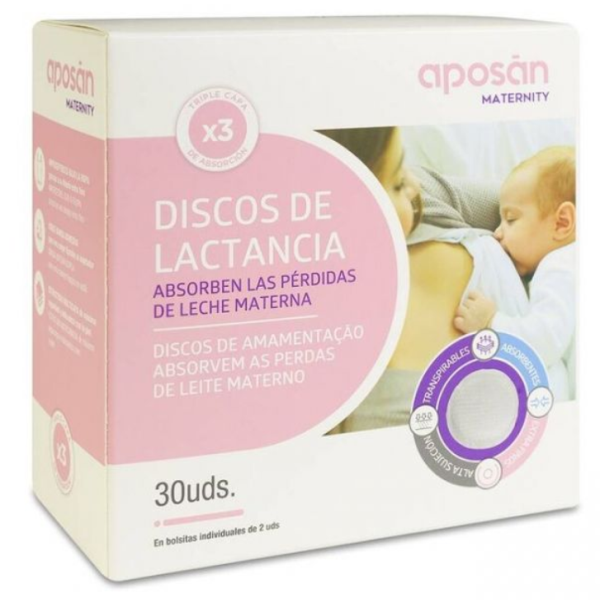 DISCOS DE LACTANCIA APOSAN 30 UDS