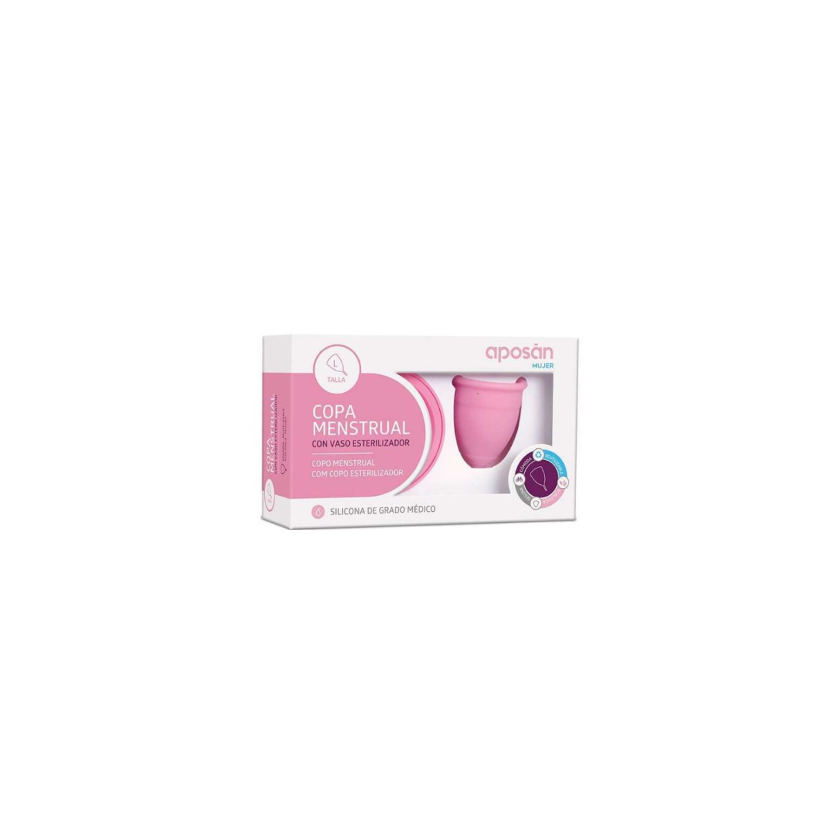 COPA MENSTRUAL APOSAN CON VASO ESTERILIZADOR...