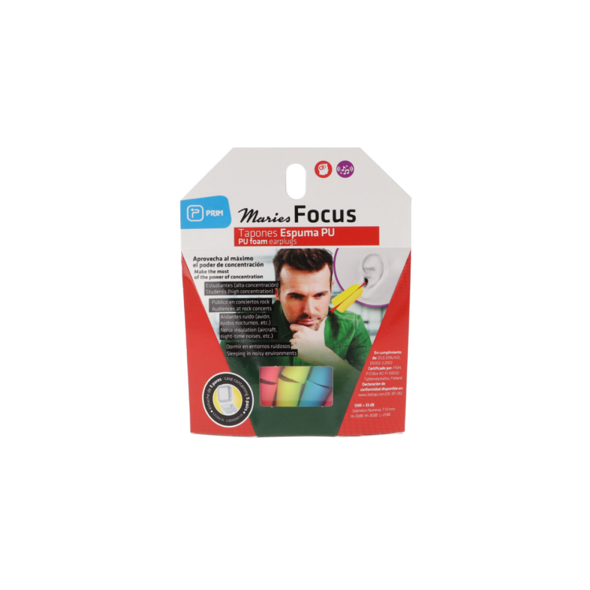 TAPONES OIDOS ESPUMA PU MAIRES FOCUS 10 UDS