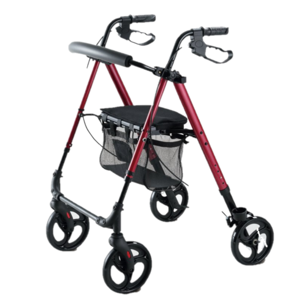 ROLLATOR CON FRENOS REGULABLE EN ALTURA GRANATE 22271