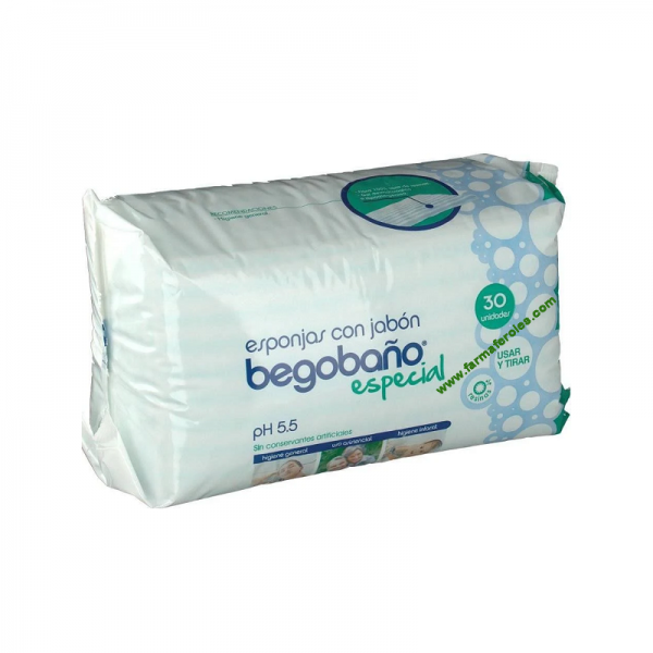 BEGOBAÑO ESPONJA ENJABONADA DESECHABLE 30 ESPONJA