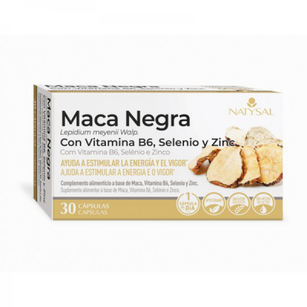 MACA NEGRA CON VITAMINA B6 SELENIO Y ZINC 30 CAPSULAS NATYSAL