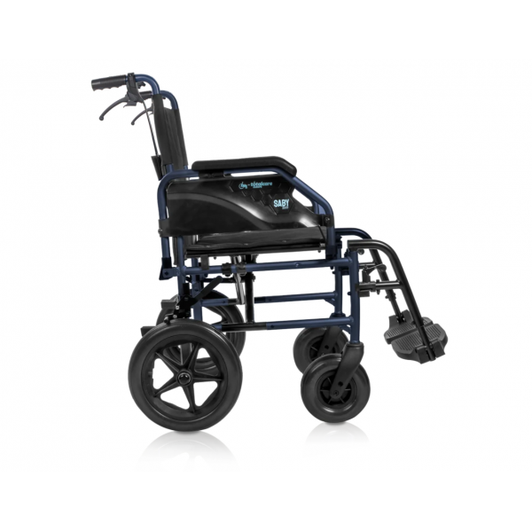 SILLA DE RUEDAS MANUAL DE ALUMINIO AZUL SABY30 CON KIT DE FRENO