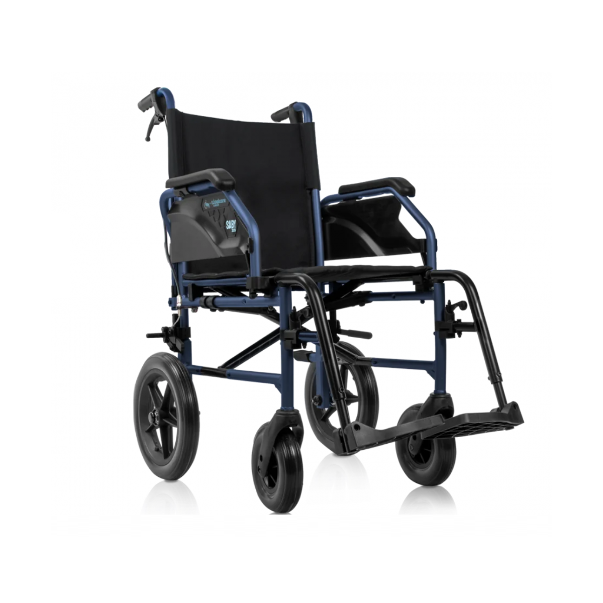 SILLA DE RUEDAS MANUAL DE ALUMINIO AZUL SABY30...