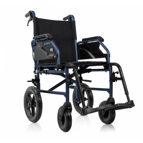 SILLA DE RUEDAS MANUAL DE ALUMINIO AZUL SABY30 CON KIT DE FRENO