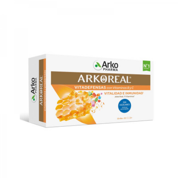 ARKOREAL JALEA REAL VITAMINADA SIN AZUCAR 20 AMPOLLAS