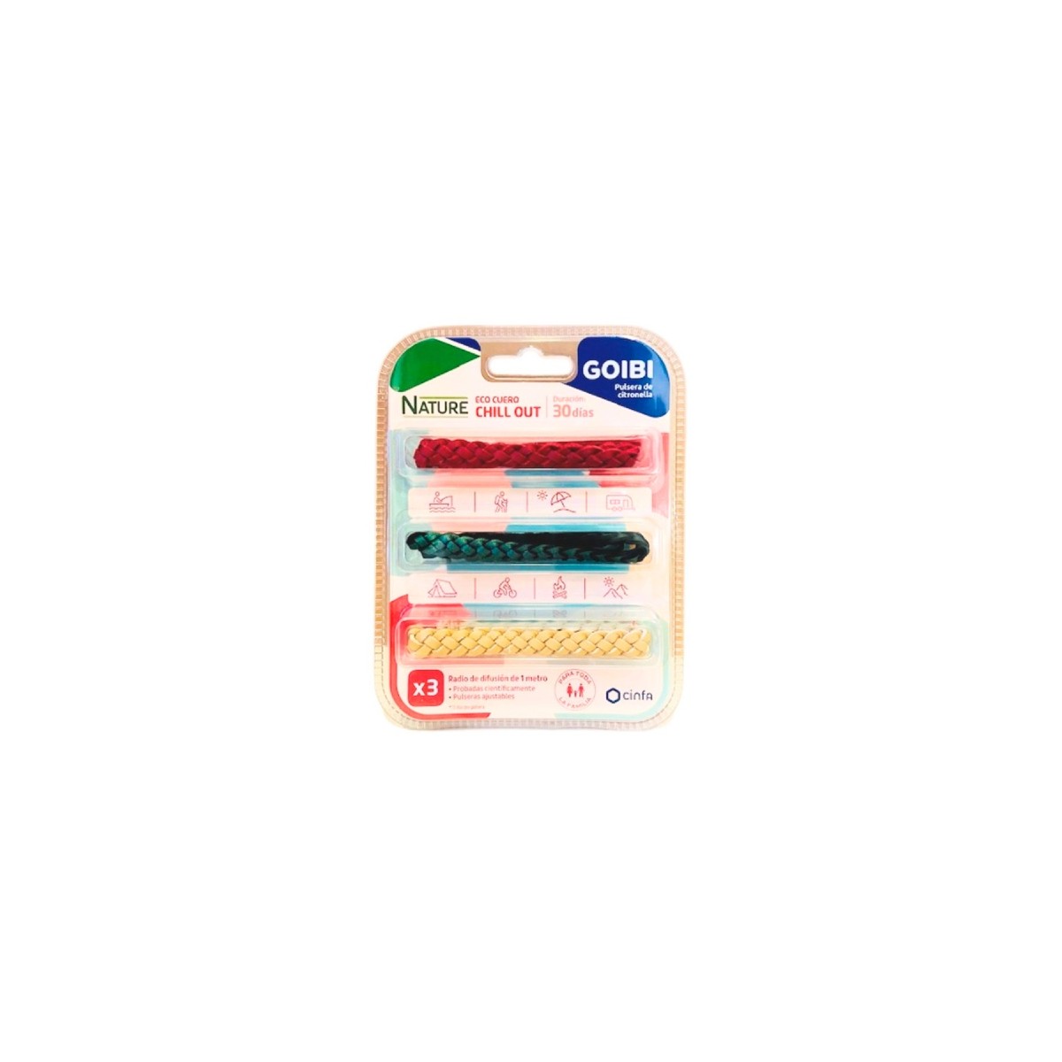 PACK 3uds PULSERAS DE CITRONELLA ANTIMOSQUITOS...