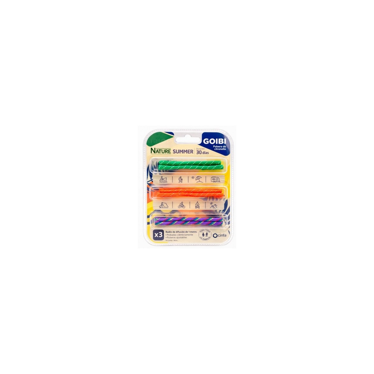 PACK 3uds PULSERAS DE CITRONELLA ANTIMOSQUITOS...