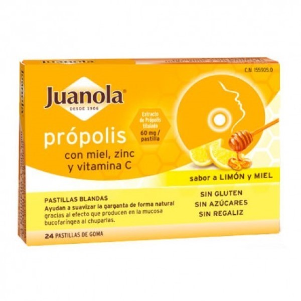 JUANOLA PROPOLIS LIMON MIEL 24 PASTILLAS